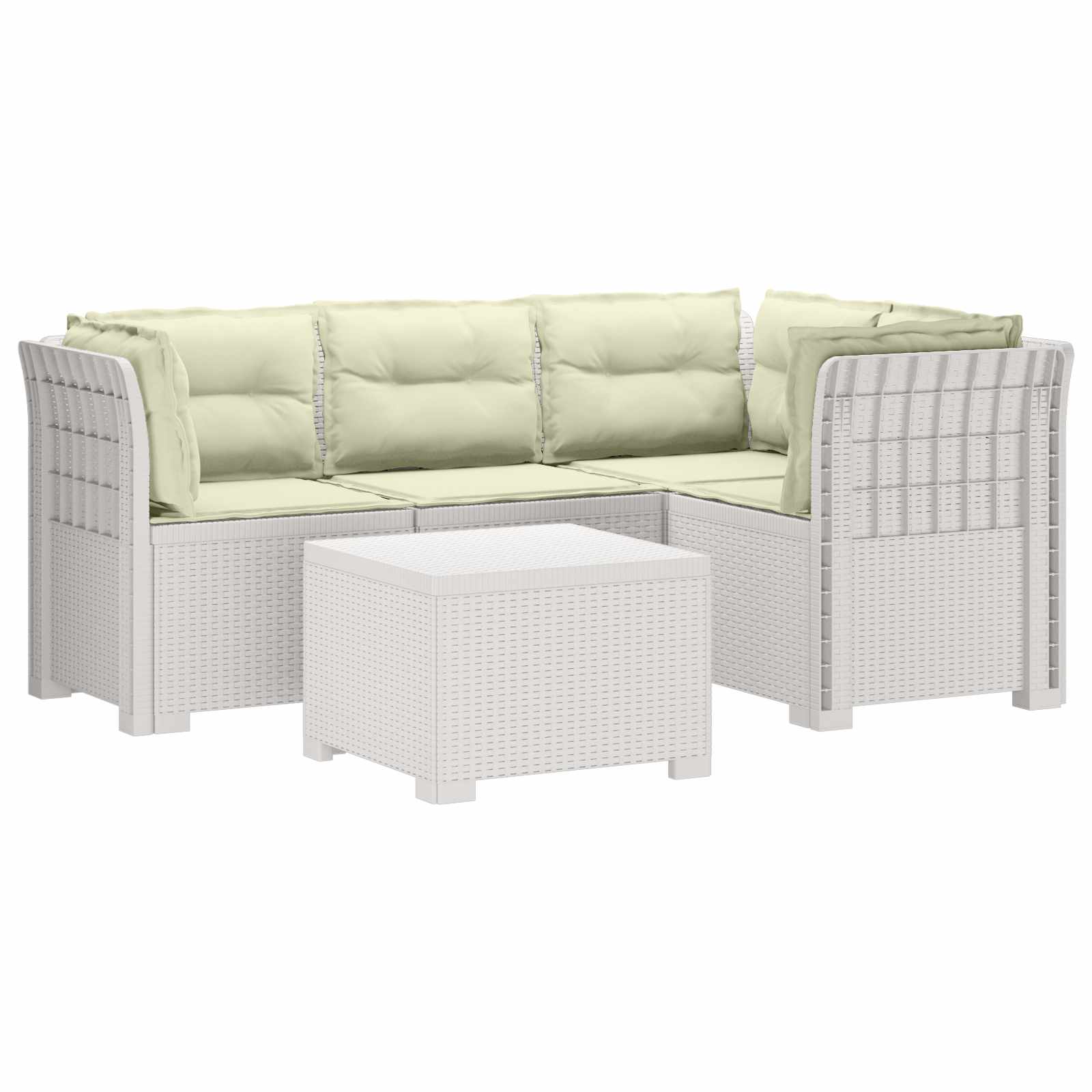 vidaXL 4-Persoons Tuinbank Rieten Look PP Antraciet