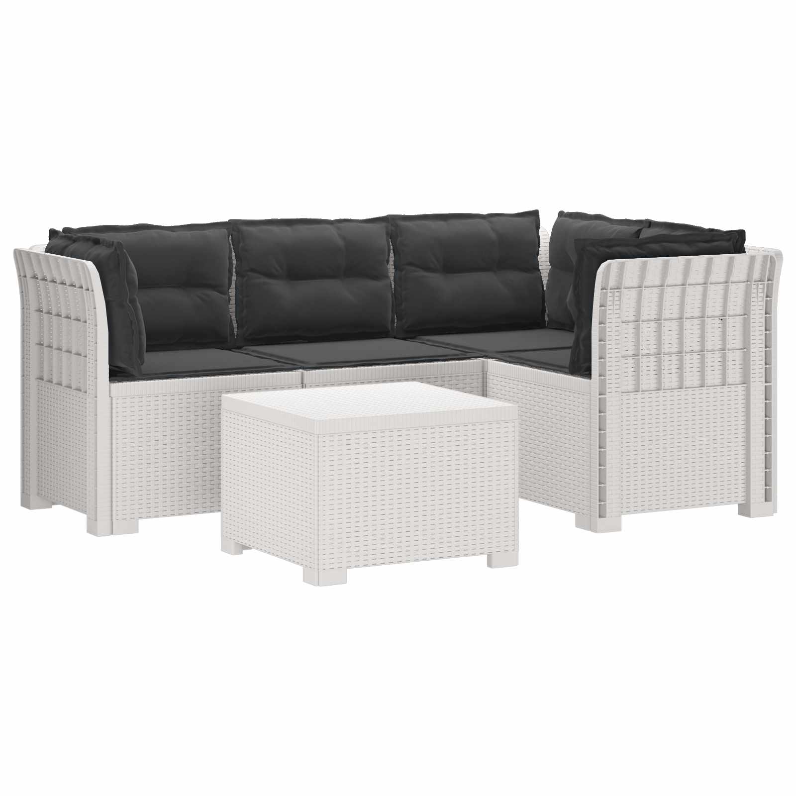 vidaXL 4-Persoons Tuinbank Rieten Look PP Antraciet