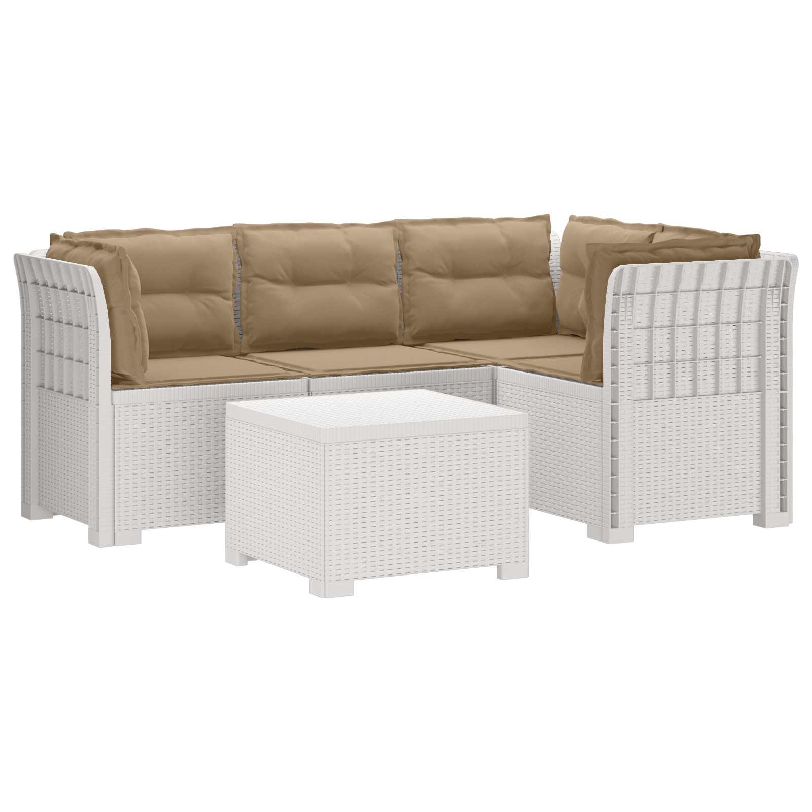 vidaXL 4-Persoons Tuinbank Rieten Look PP Antraciet
