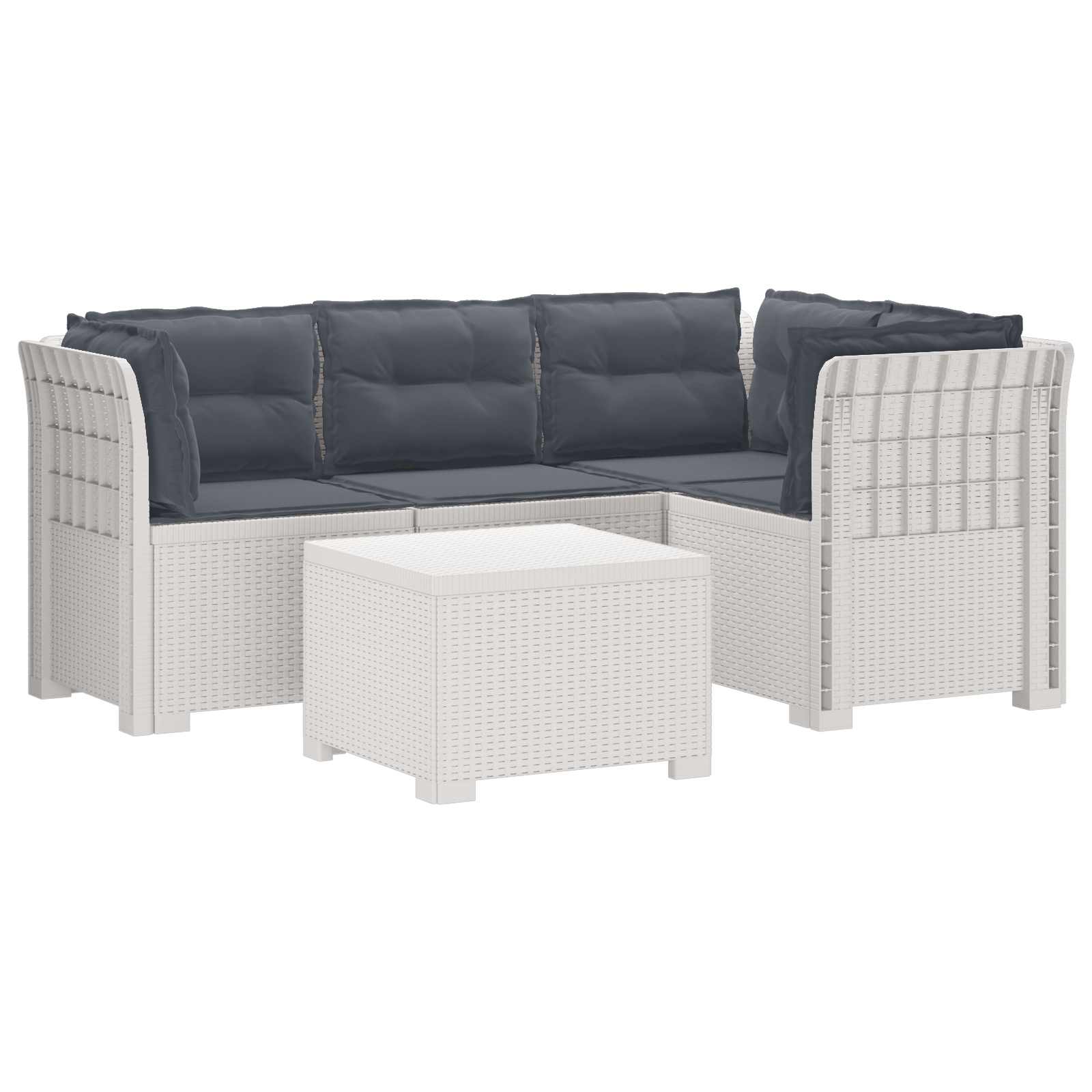 vidaXL 4-Persoons Tuinbank Rieten Look PP Antraciet