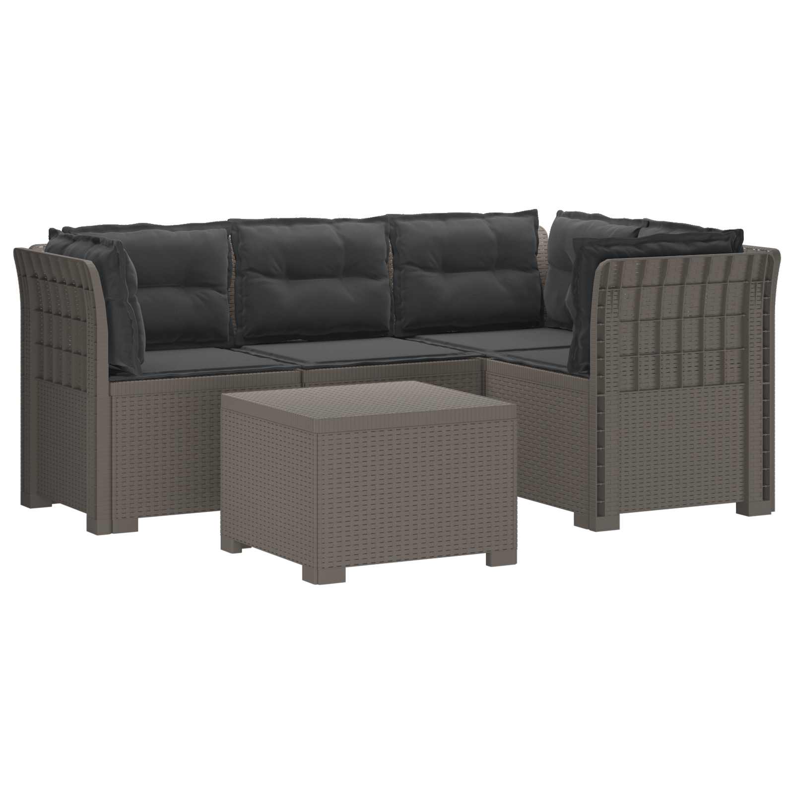 vidaXL 4-Persoons Tuinbank Rieten Look PP Antraciet
