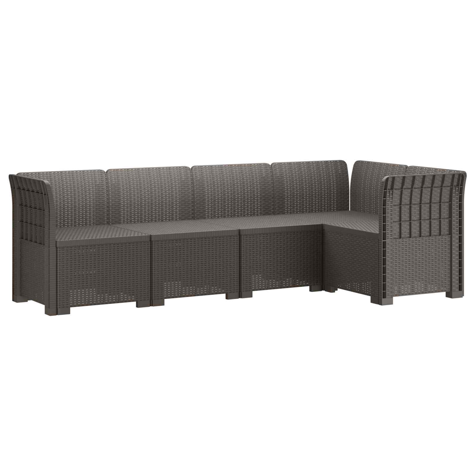vidaXL 5-Zits Tuin Sofa Rattan Look PP Antraciet