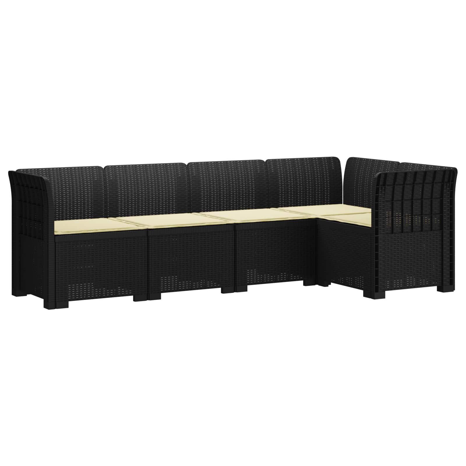 vidaXL 5-Zits Tuin Sofa Rattan Look PP Antraciet
