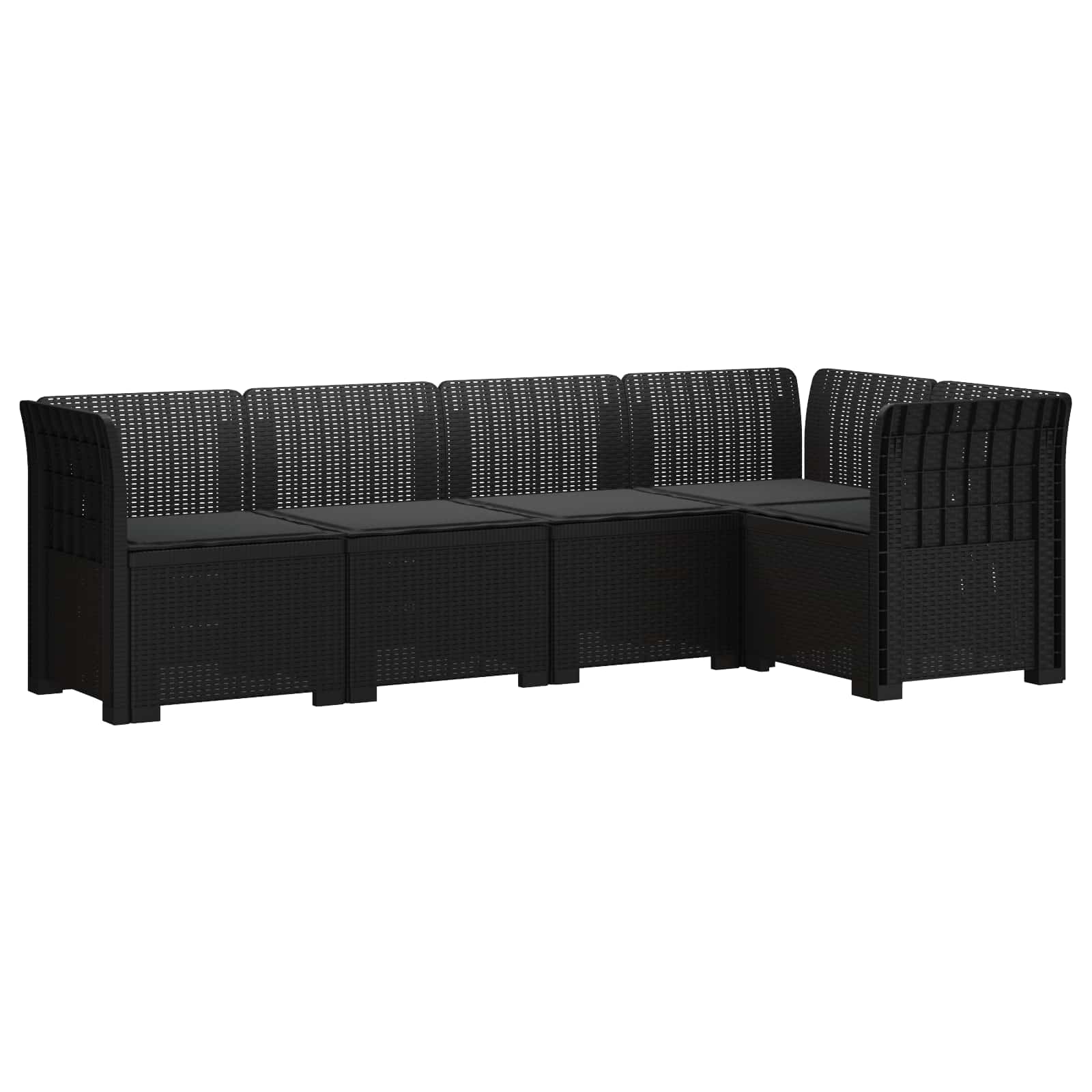 vidaXL 5-Zits Tuin Sofa Rattan Look PP Antraciet