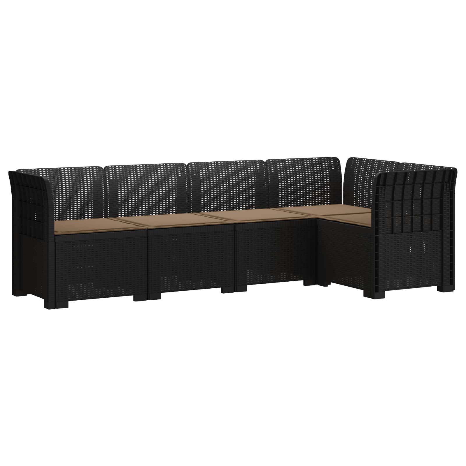 vidaXL 5-Zits Tuin Sofa Rattan Look PP Antraciet