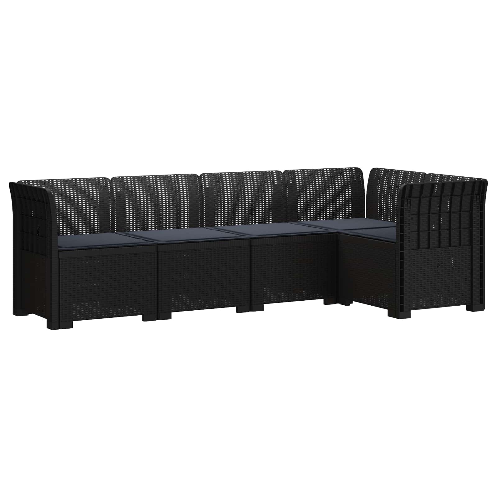 vidaXL 5-Zits Tuin Sofa Rattan Look PP Antraciet
