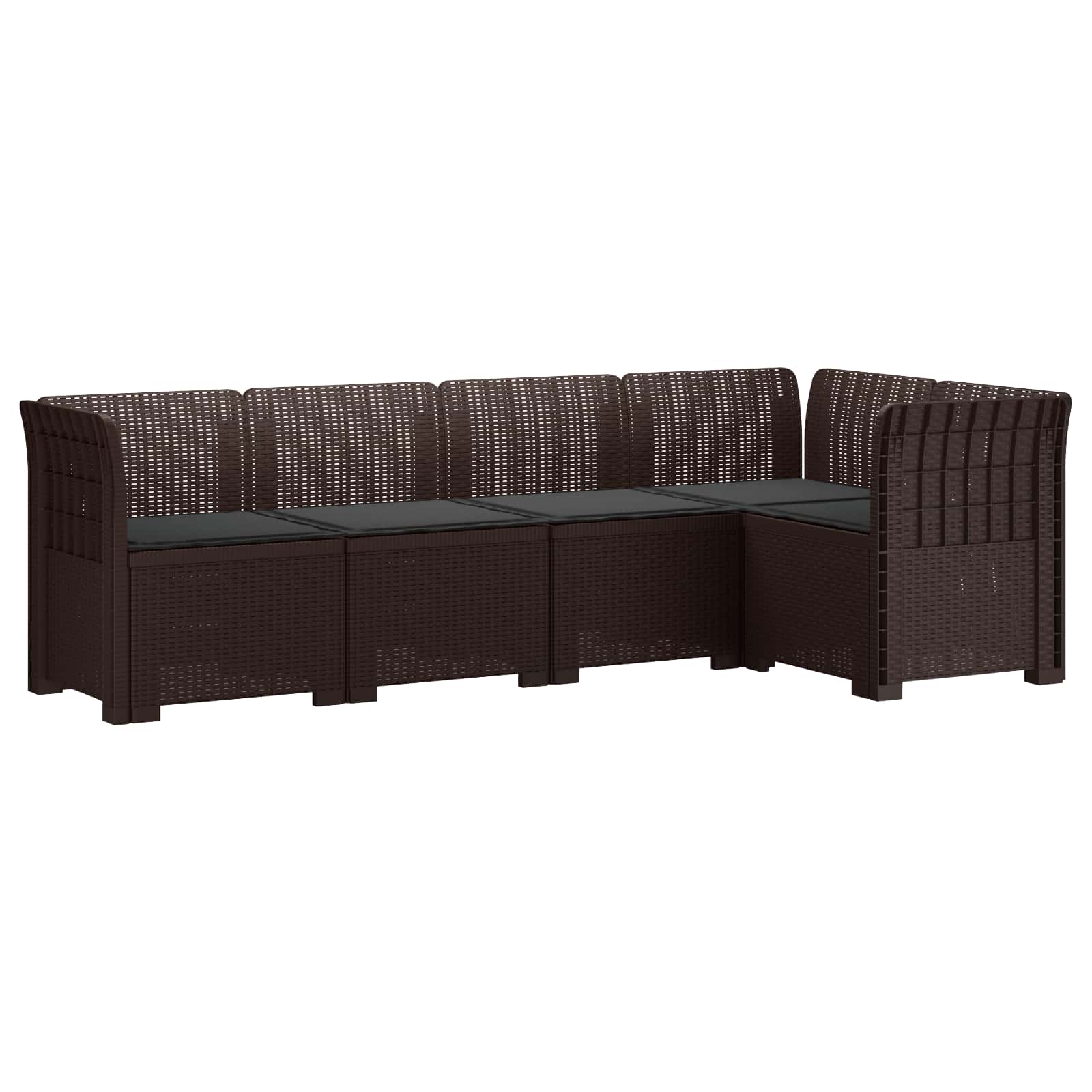 vidaXL 5-Zits Tuin Sofa Rattan Look PP Antraciet