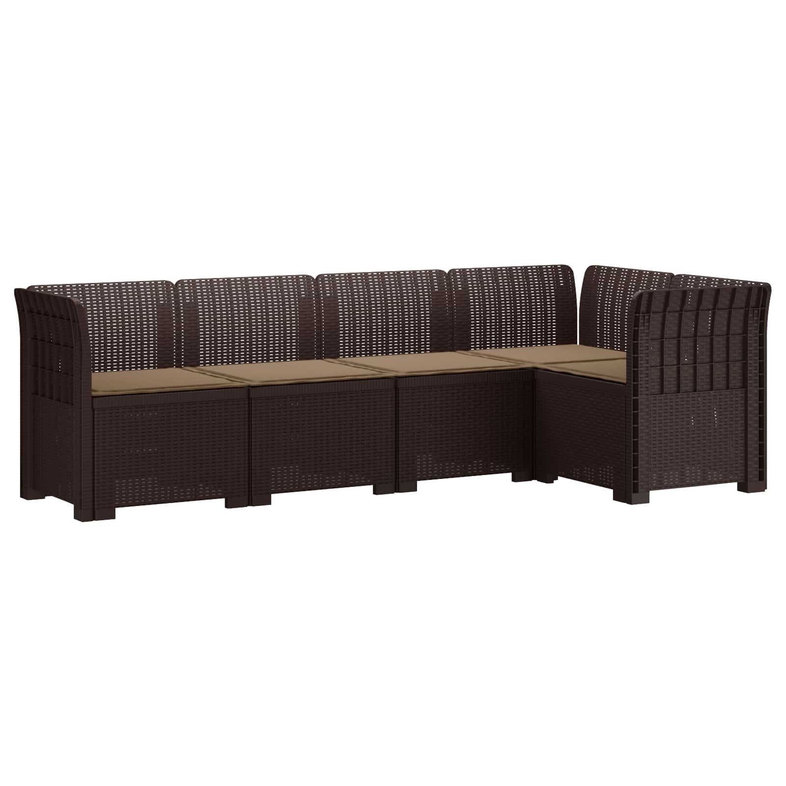 vidaXL 5-Zits Tuin Sofa Rattan Look PP Antraciet