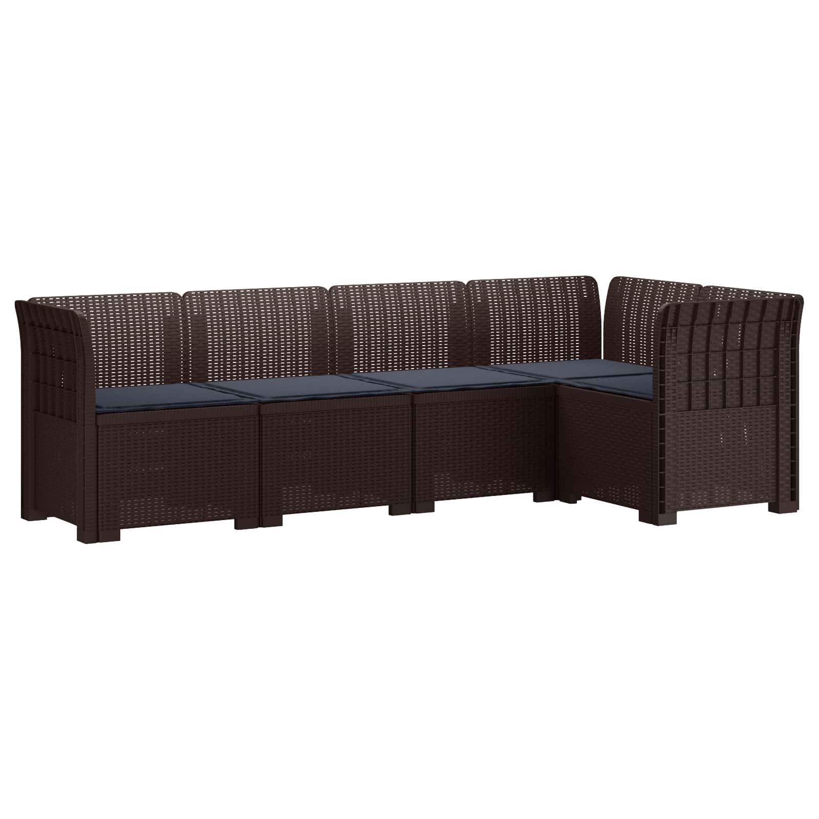 vidaXL 5-Zits Tuin Sofa Rattan Look PP Antraciet