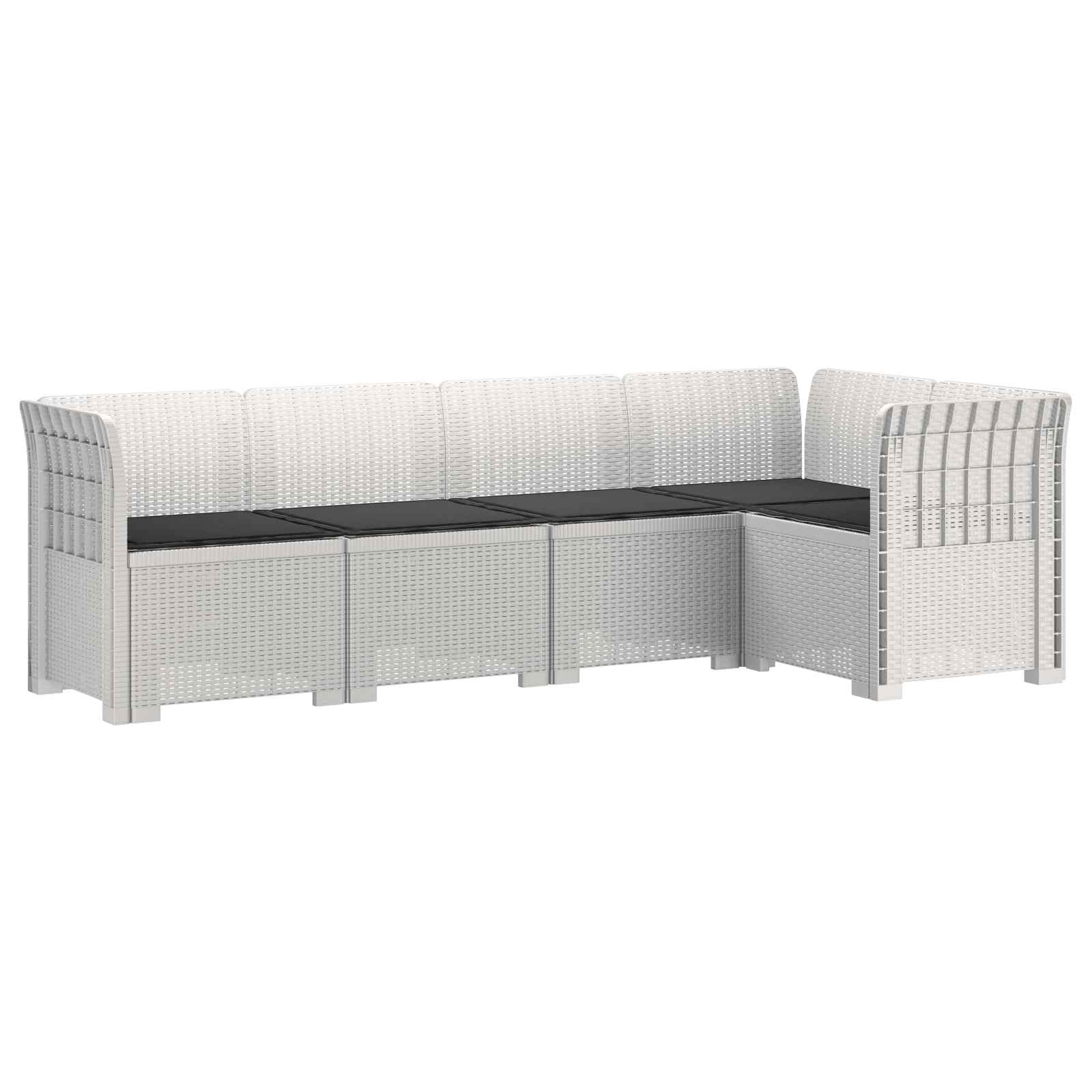 vidaXL 5-Zits Tuin Sofa Rattan Look PP Antraciet