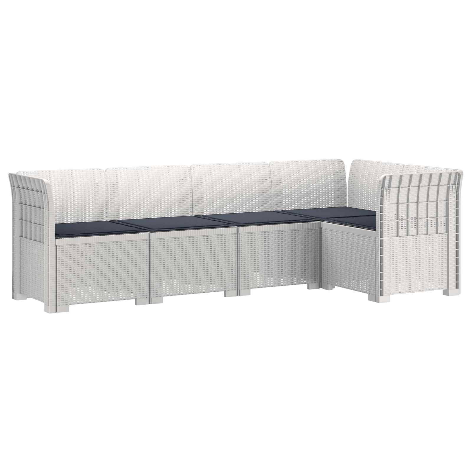 vidaXL 5-Zits Tuin Sofa Rattan Look PP Antraciet