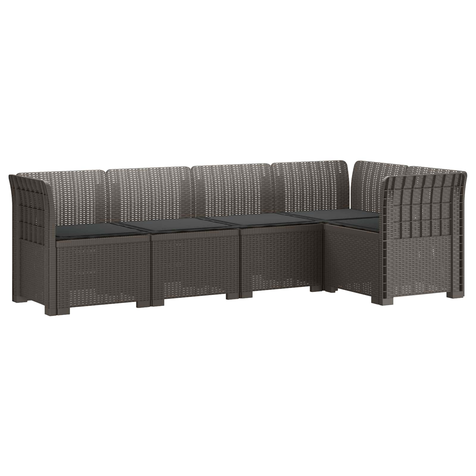 vidaXL 5-Zits Tuin Sofa Rattan Look PP Antraciet