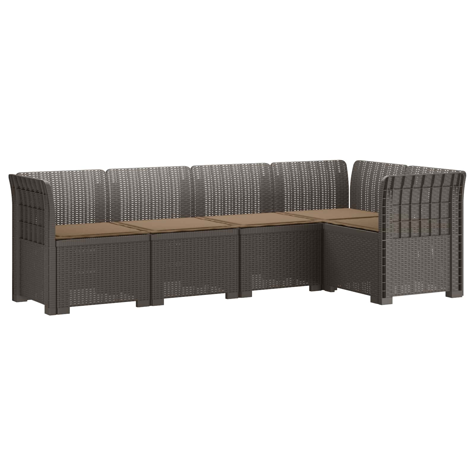 vidaXL 5-Zits Tuin Sofa Rattan Look PP Antraciet