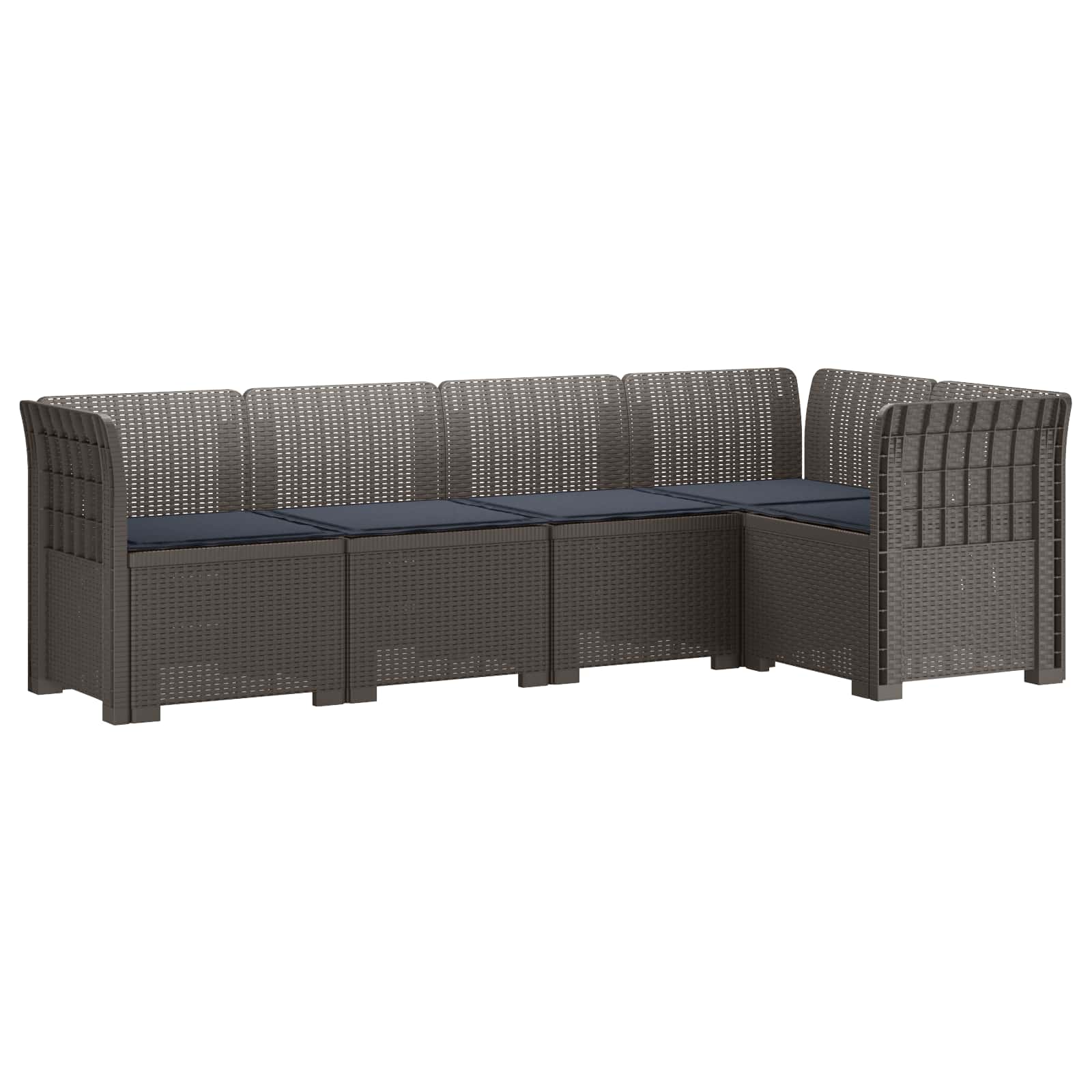 vidaXL 5-Zits Tuin Sofa Rattan Look PP Antraciet