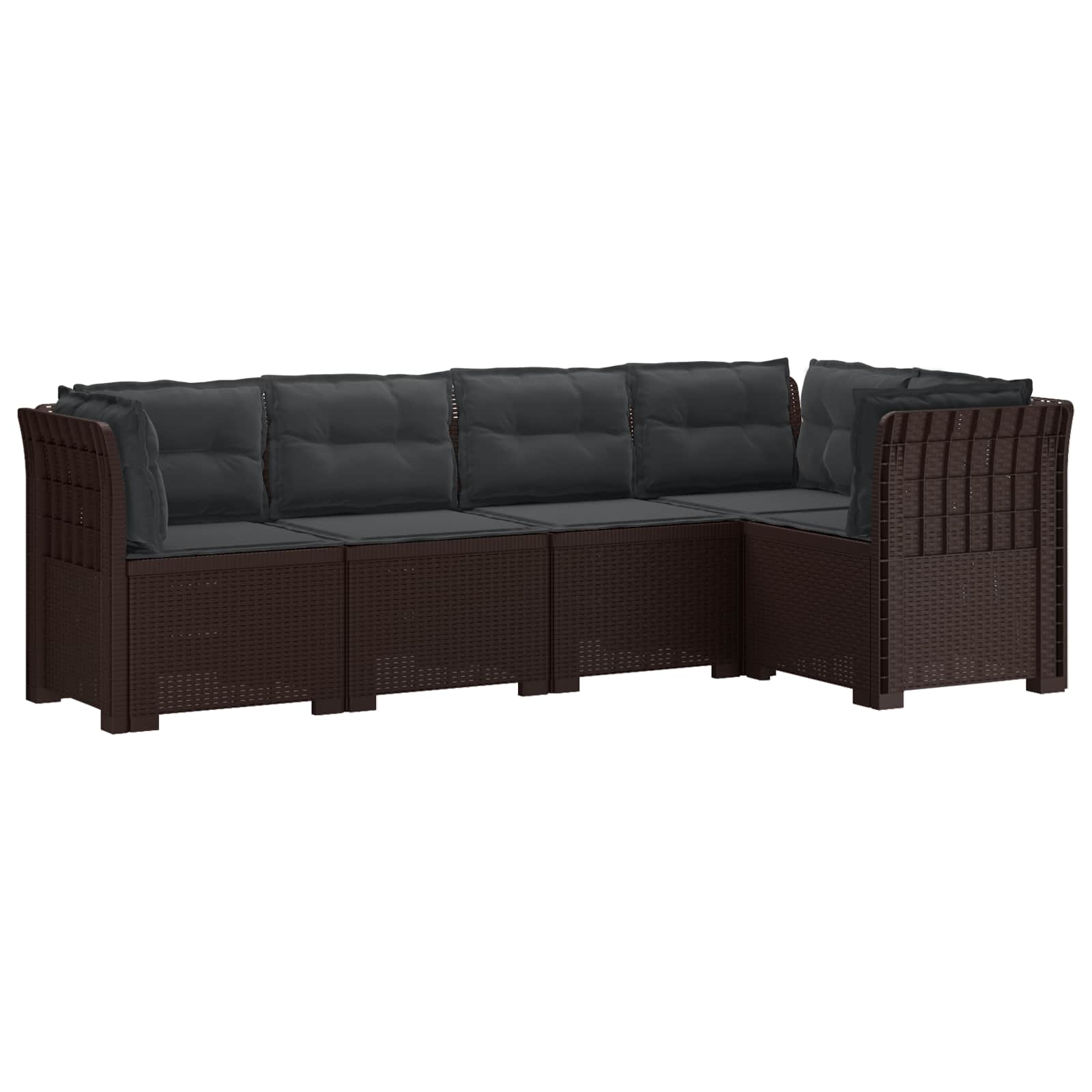 vidaXL 5-Zits Tuin Sofa Rattan Look PP Antraciet
