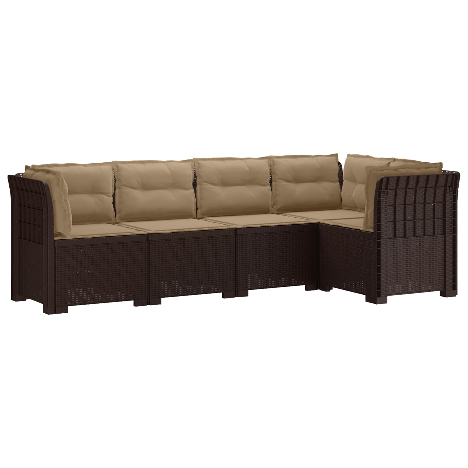 vidaXL 5-Zits Tuin Sofa Rattan Look PP Antraciet