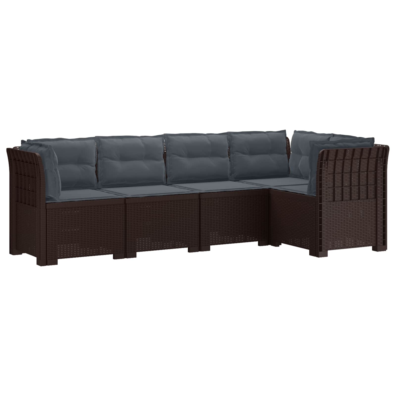 vidaXL 5-Zits Tuin Sofa Rattan Look PP Antraciet