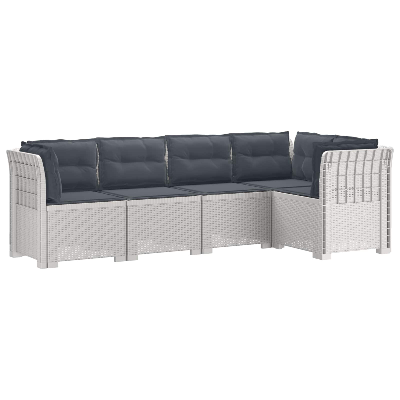 vidaXL 5-Zits Tuin Sofa Rattan Look PP Antraciet