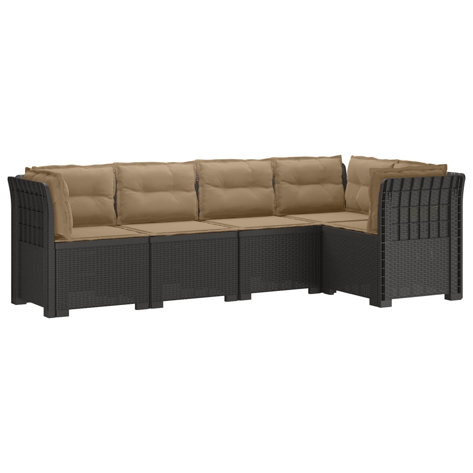 vidaXL 5-Zits Tuin Sofa Rattan Look PP Antraciet