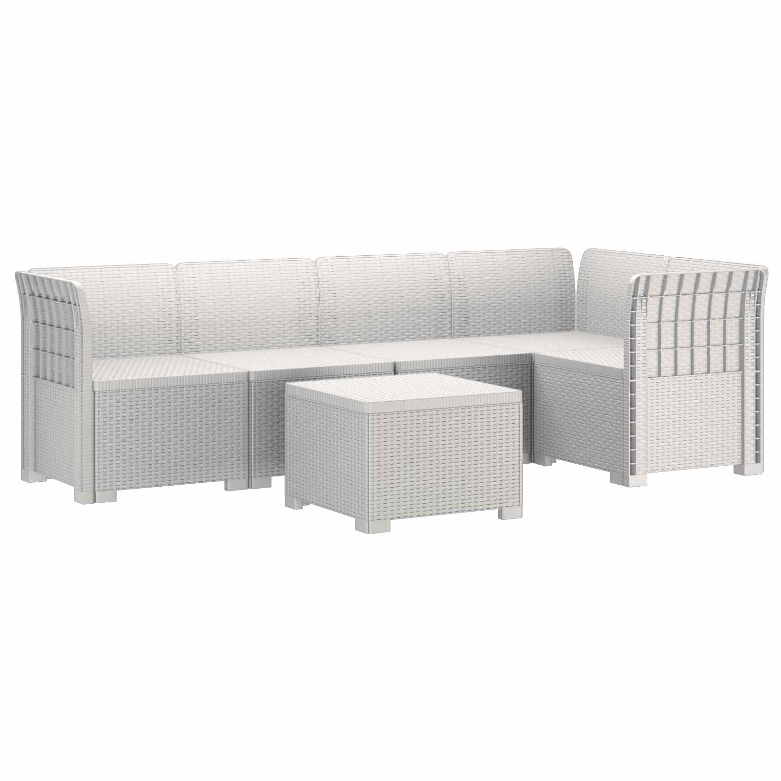 vidaXL 5-Zits Tuin Sofa Rattan Look PP Antraciet
