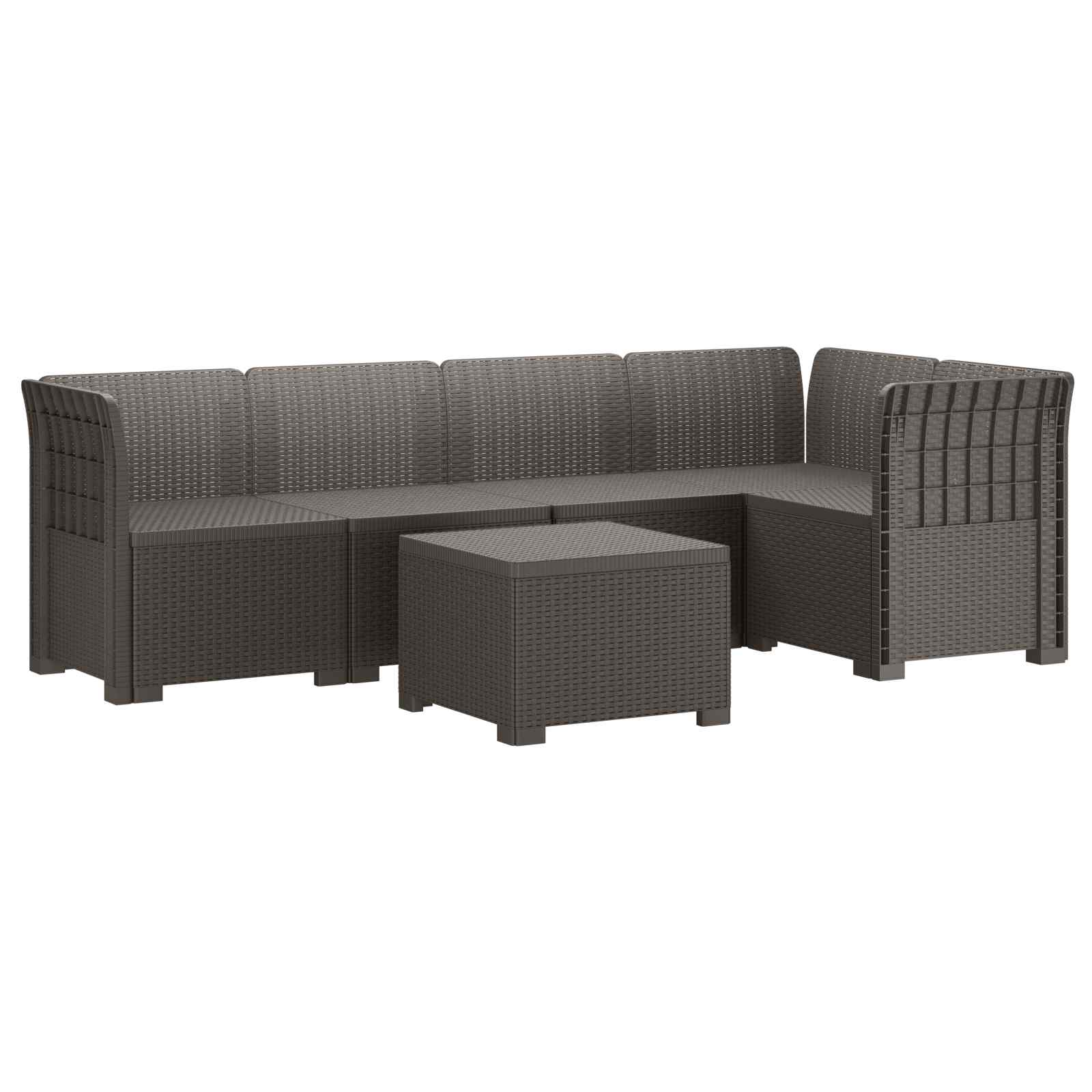 vidaXL 5-Zits Tuin Sofa Rattan Look PP Antraciet