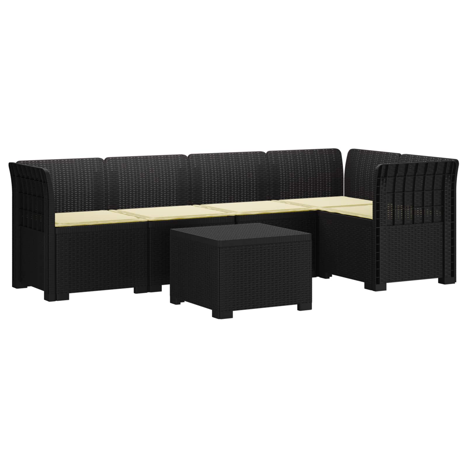 vidaXL 5-Zits Tuin Sofa Rattan Look PP Antraciet