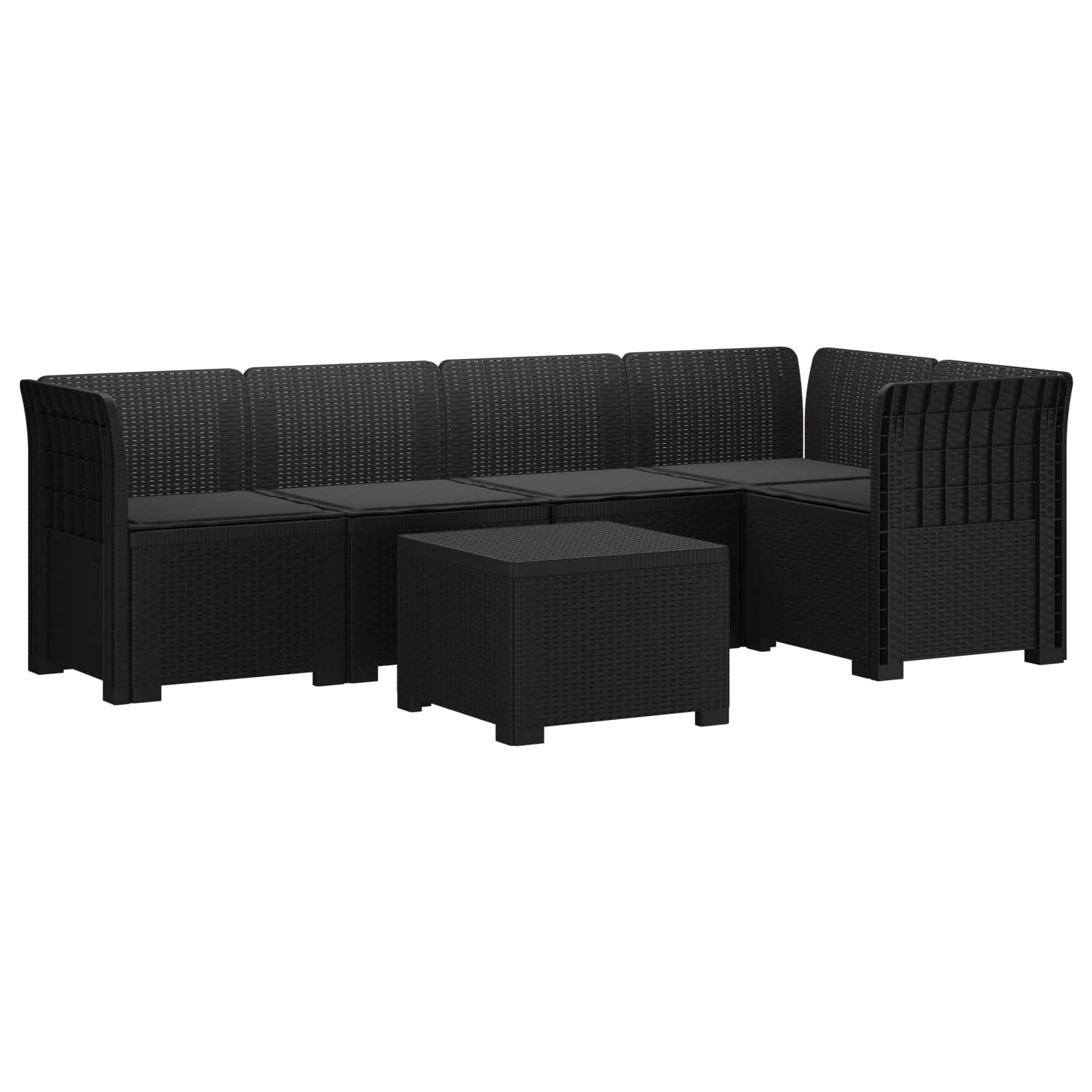 vidaXL 5-Zits Tuin Sofa Rattan Look PP Antraciet