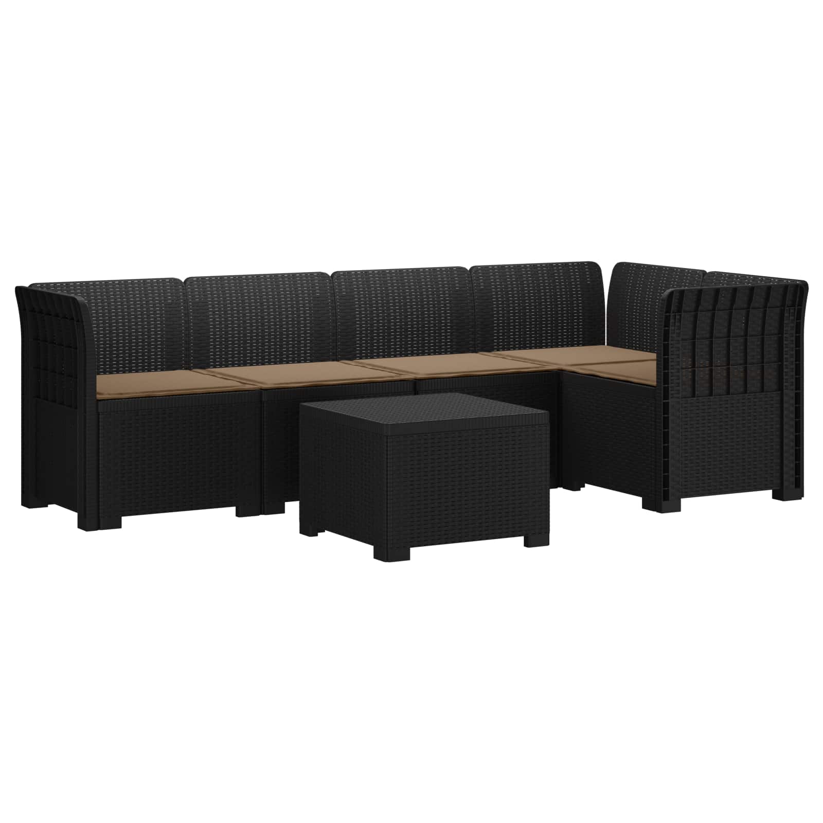 vidaXL 5-Zits Tuin Sofa Rattan Look PP Antraciet