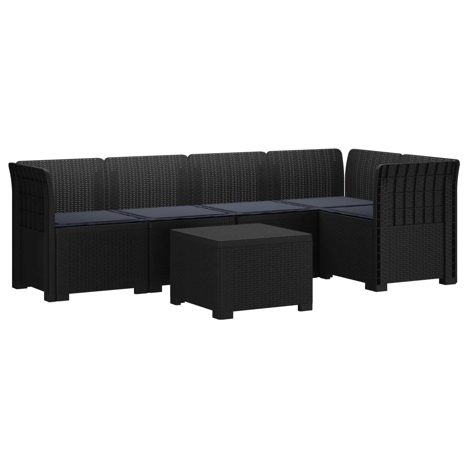 vidaXL 5-Zits Tuin Sofa Rattan Look PP Antraciet