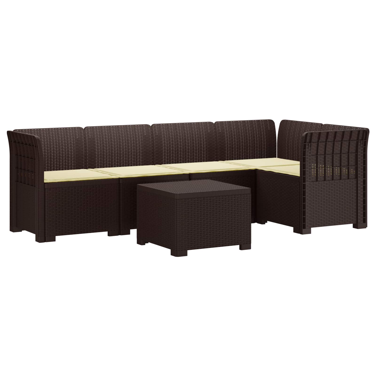 vidaXL 5-Zits Tuin Sofa Rattan Look PP Antraciet