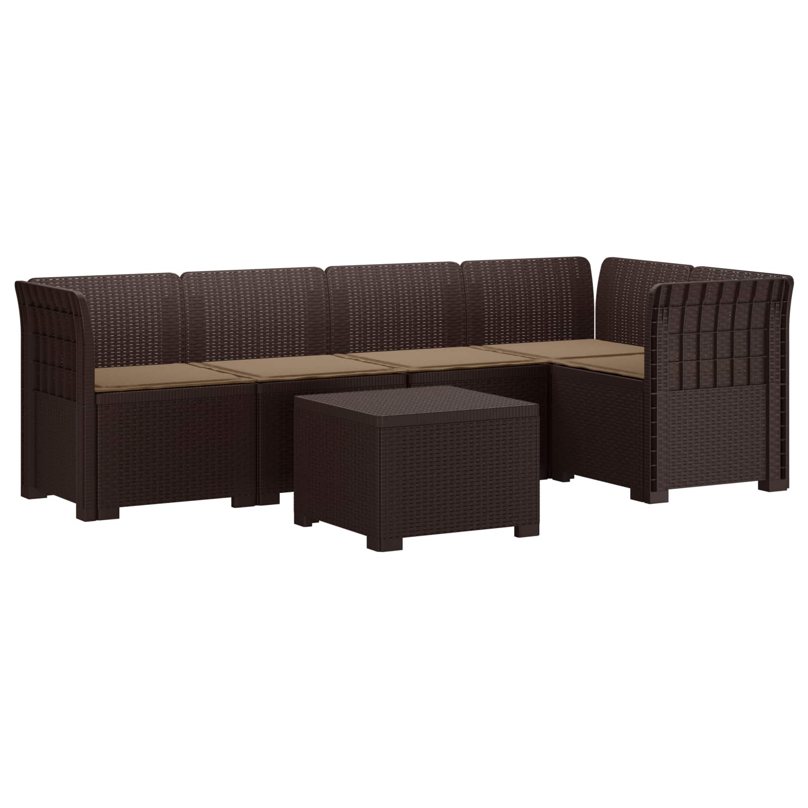 vidaXL 5-Zits Tuin Sofa Rattan Look PP Antraciet