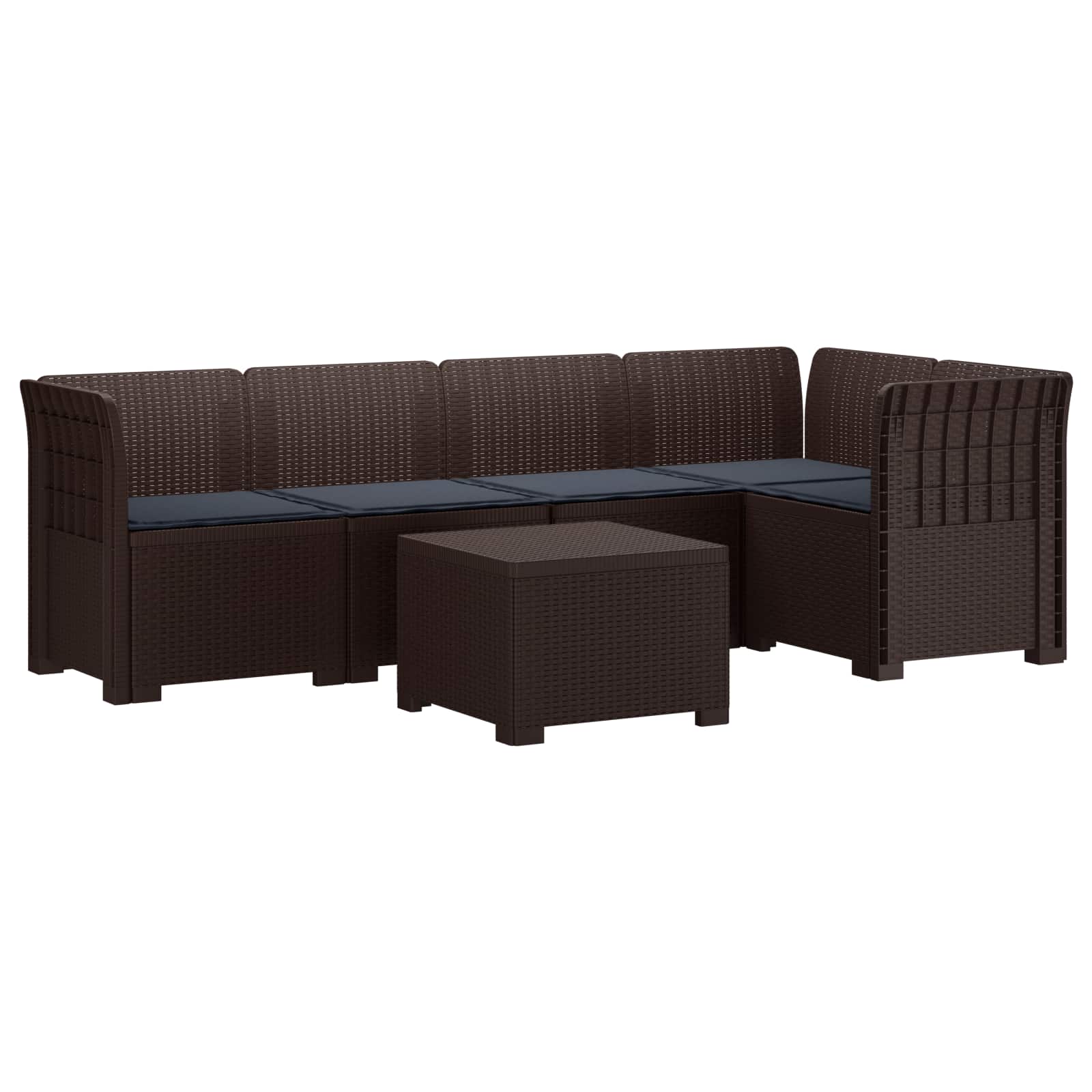 vidaXL 5-Zits Tuin Sofa Rattan Look PP Antraciet