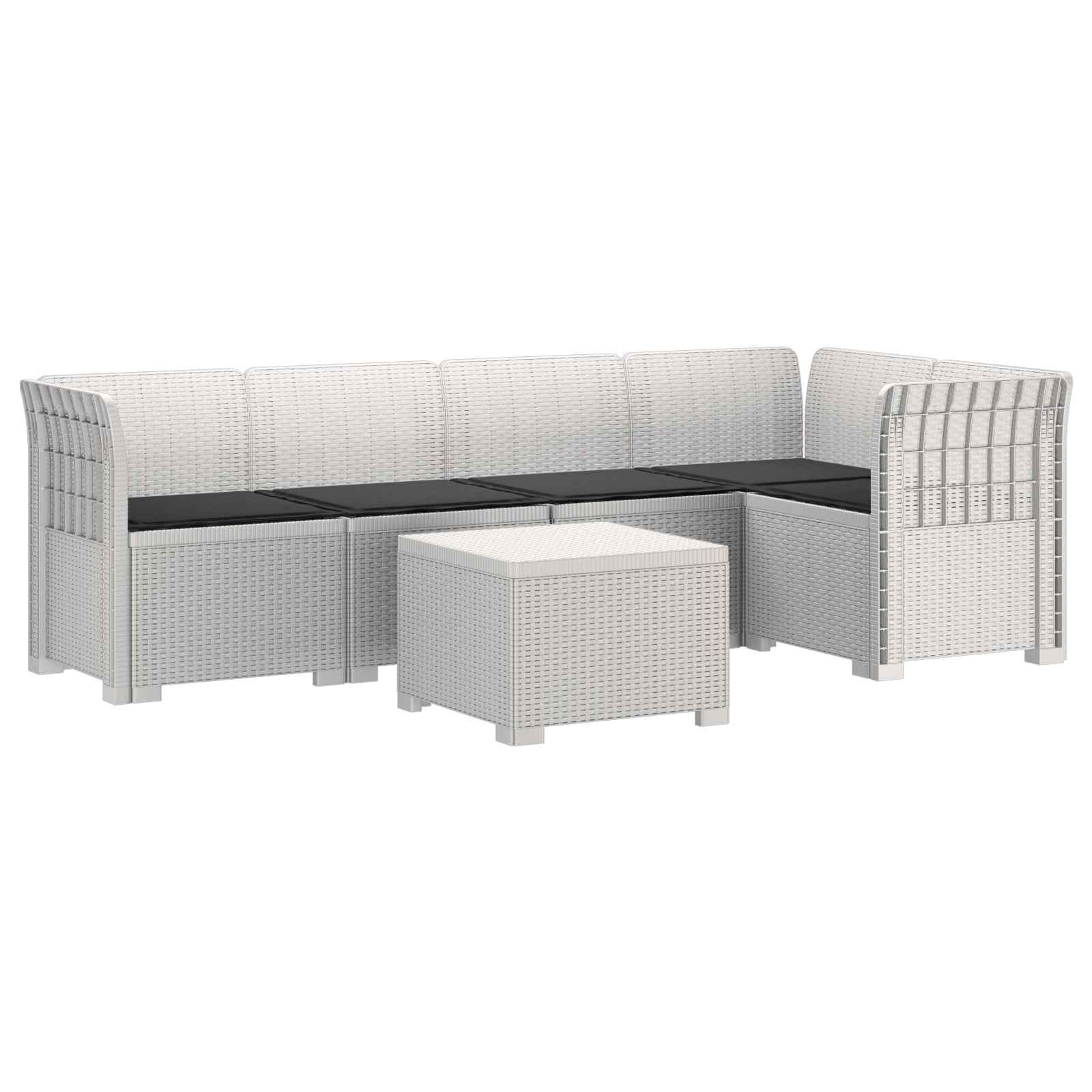 vidaXL 5-Zits Tuin Sofa Rattan Look PP Antraciet