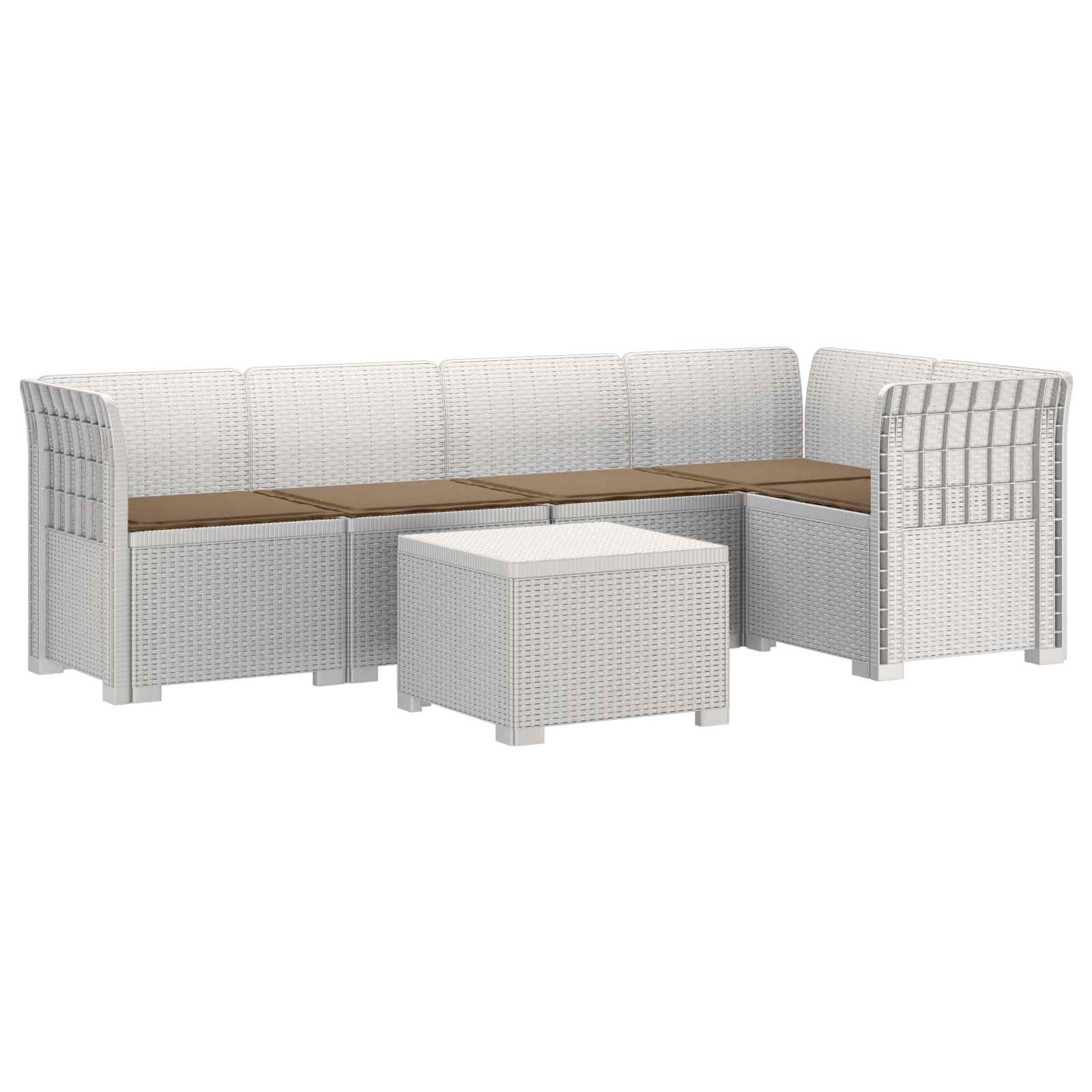 vidaXL 5-Zits Tuin Sofa Rattan Look PP Antraciet