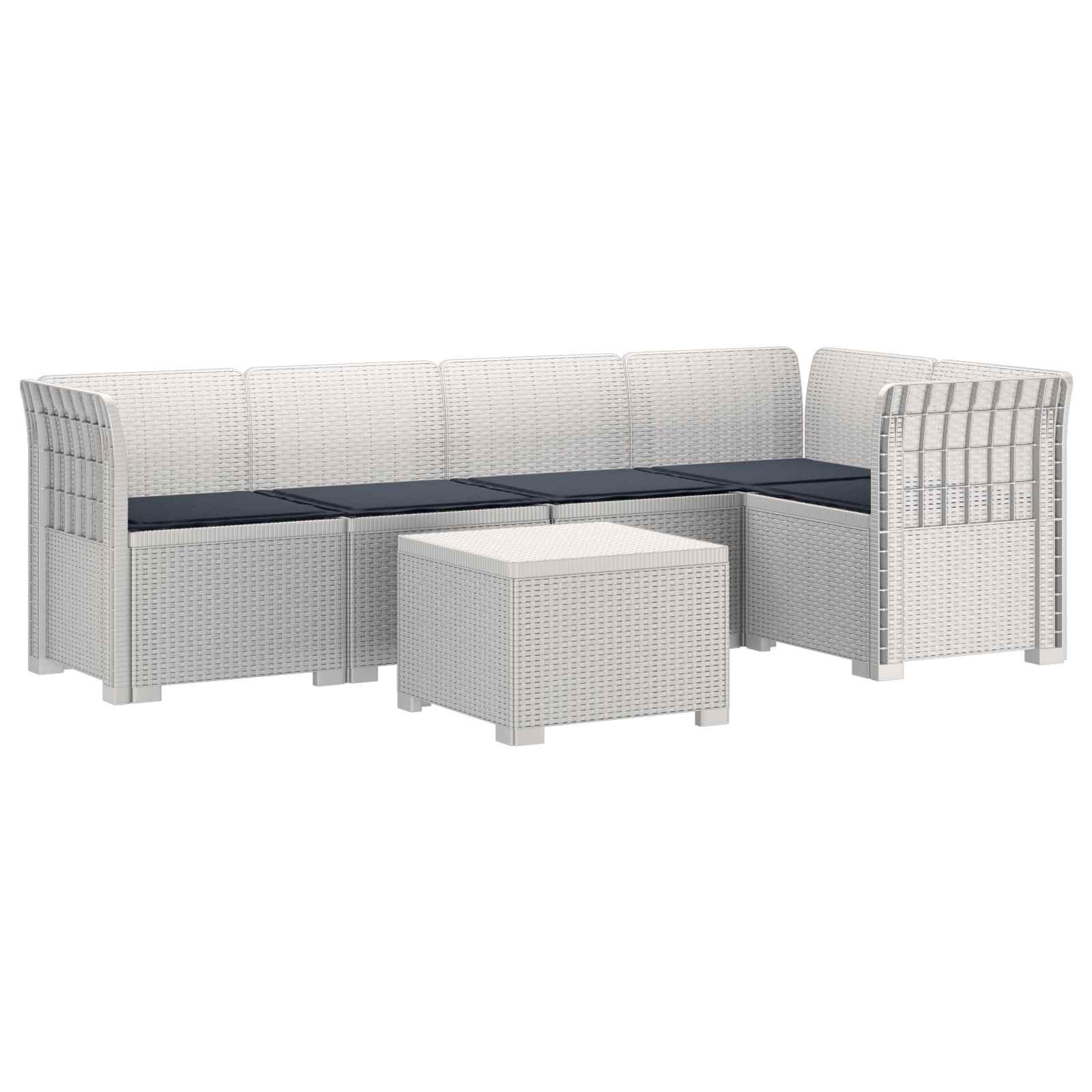 vidaXL 5-Zits Tuin Sofa Rattan Look PP Antraciet