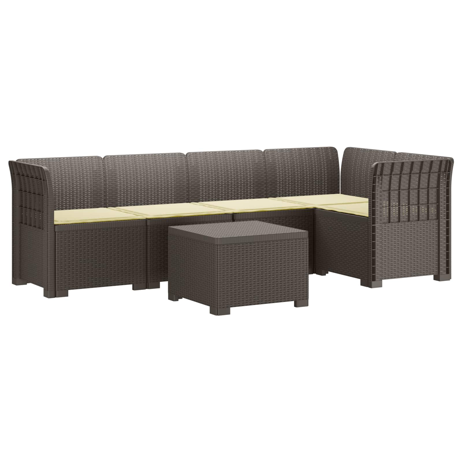 vidaXL 5-Zits Tuin Sofa Rattan Look PP Antraciet