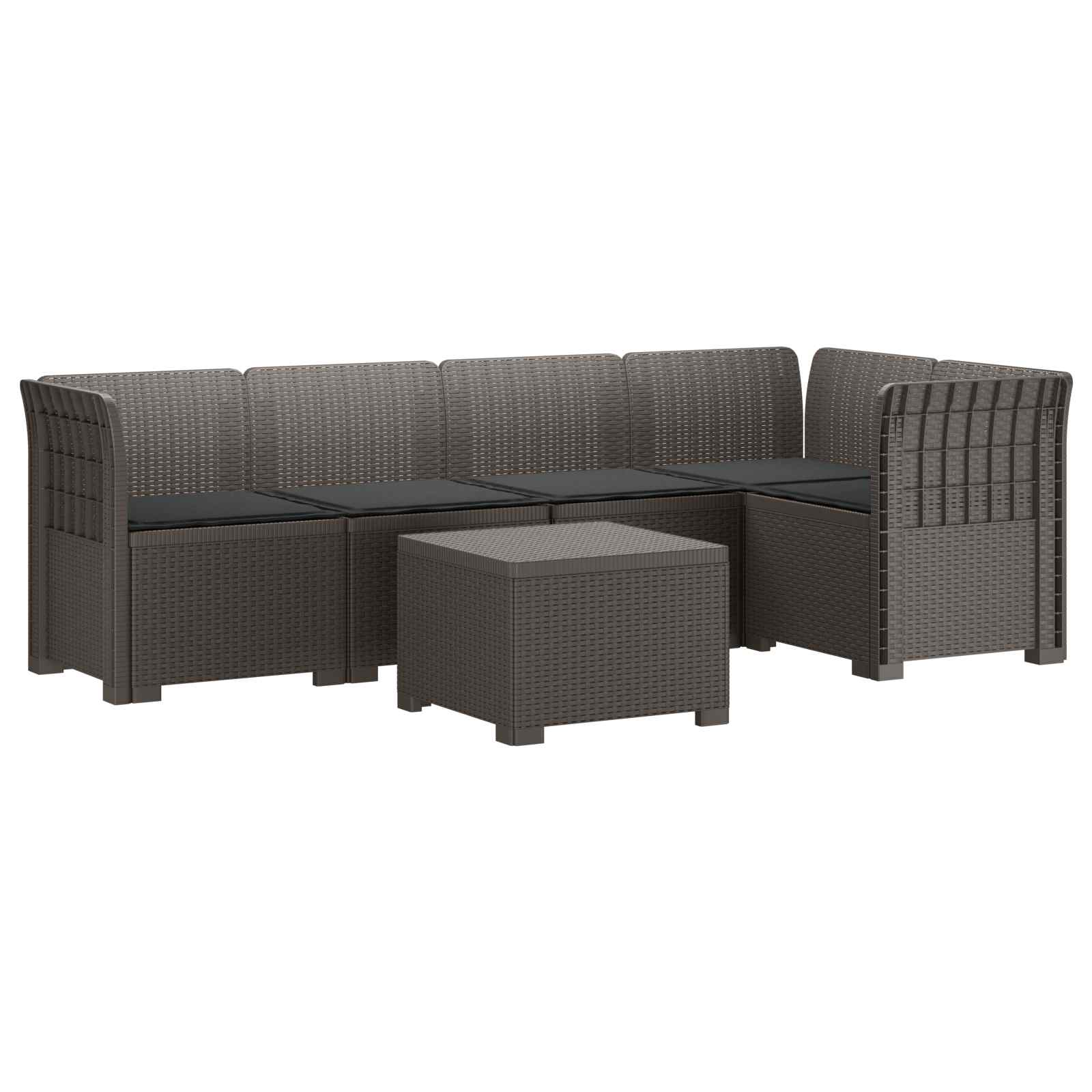 vidaXL 5-Zits Tuin Sofa Rattan Look PP Antraciet