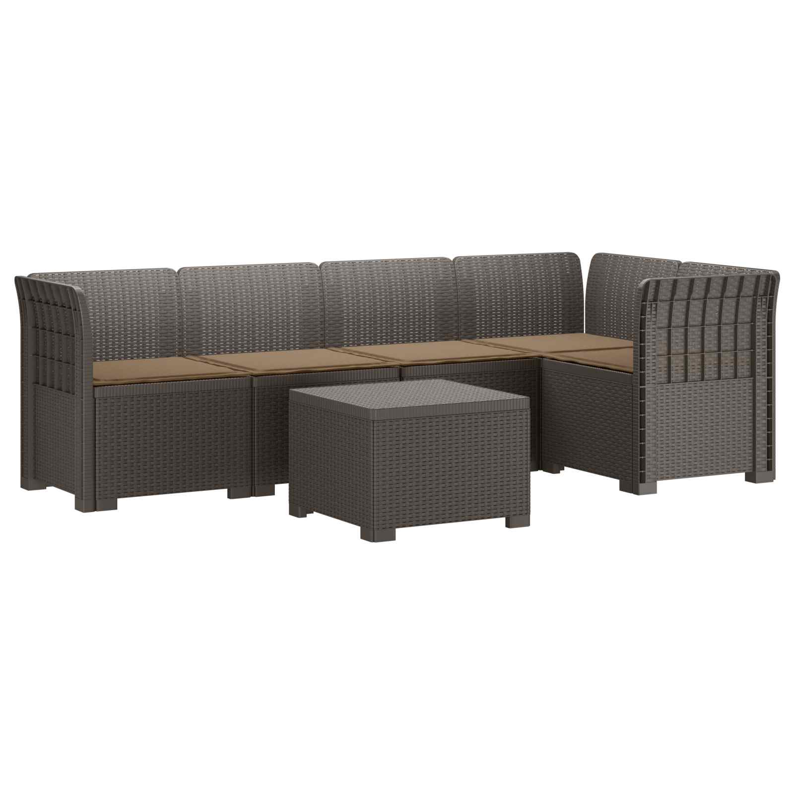 vidaXL 5-Zits Tuin Sofa Rattan Look PP Antraciet