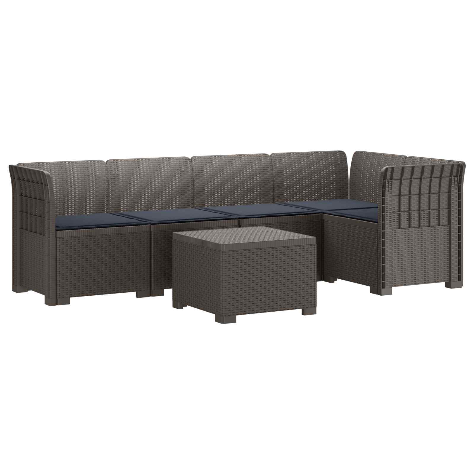 vidaXL 5-Zits Tuin Sofa Rattan Look PP Antraciet