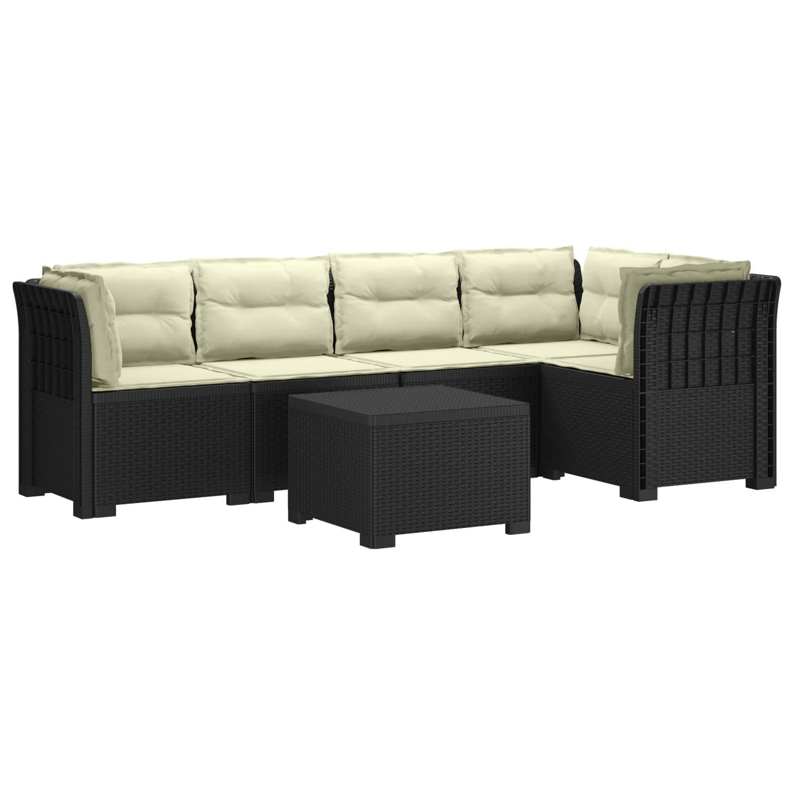 vidaXL 5-Zits Tuin Sofa Rattan Look PP Antraciet