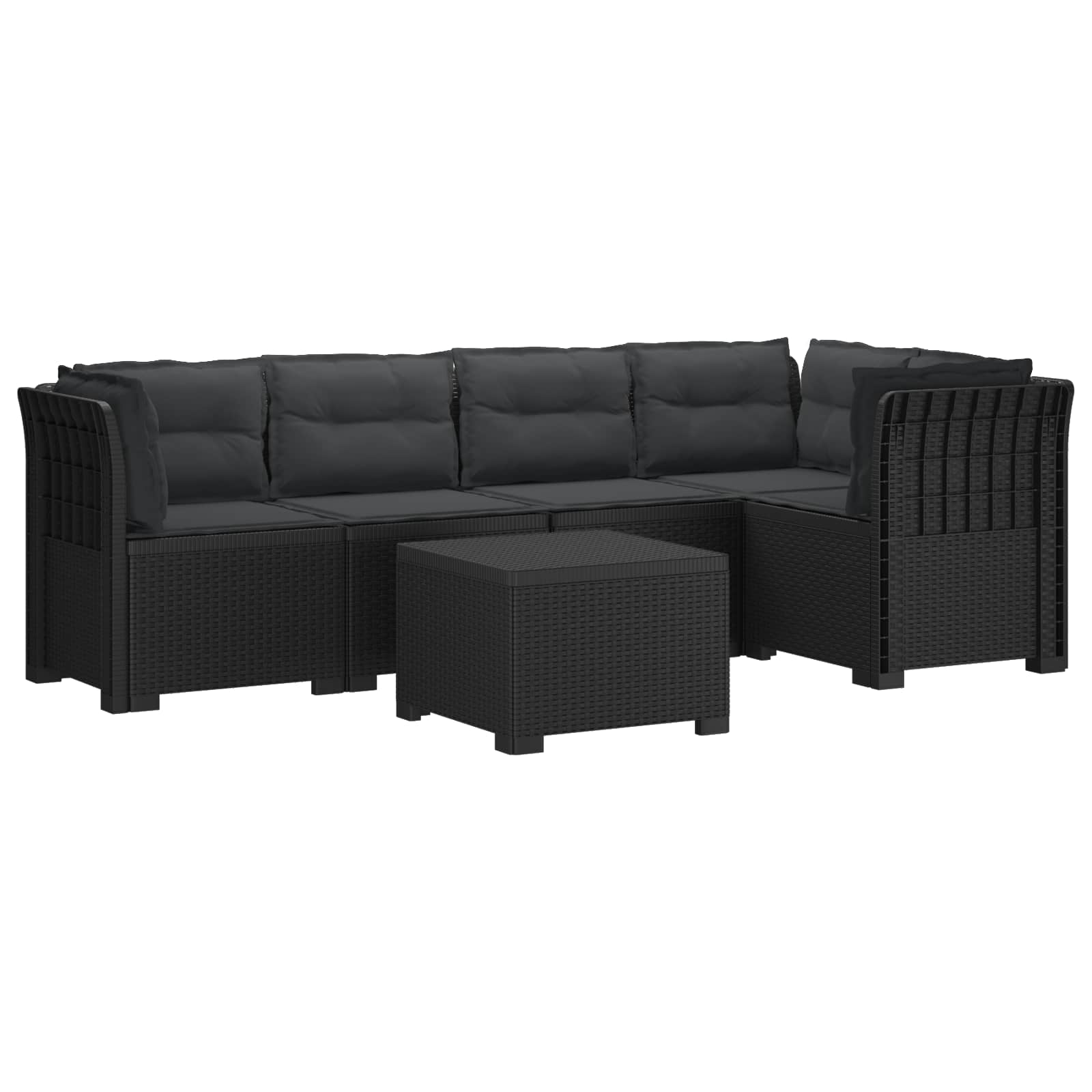 vidaXL 5-Zits Tuin Sofa Rattan Look PP Antraciet