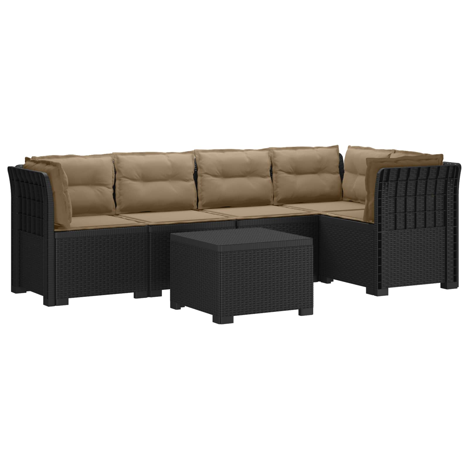vidaXL 5-Zits Tuin Sofa Rattan Look PP Antraciet