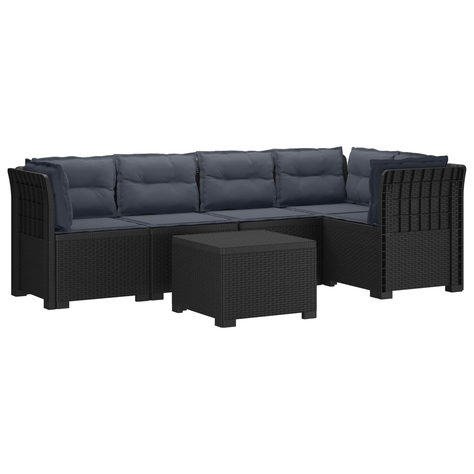 vidaXL 5-Zits Tuin Sofa Rattan Look PP Antraciet