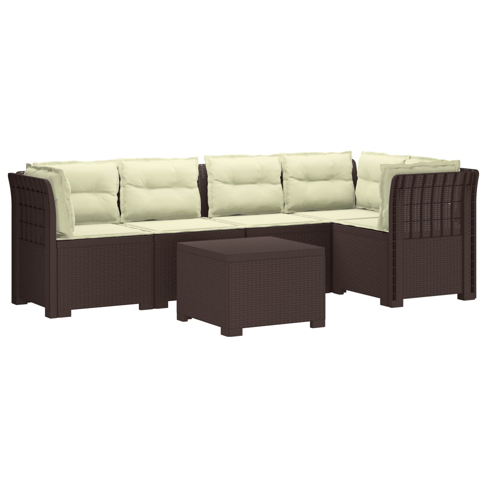 vidaXL 5-Zits Tuin Sofa Rattan Look PP Antraciet