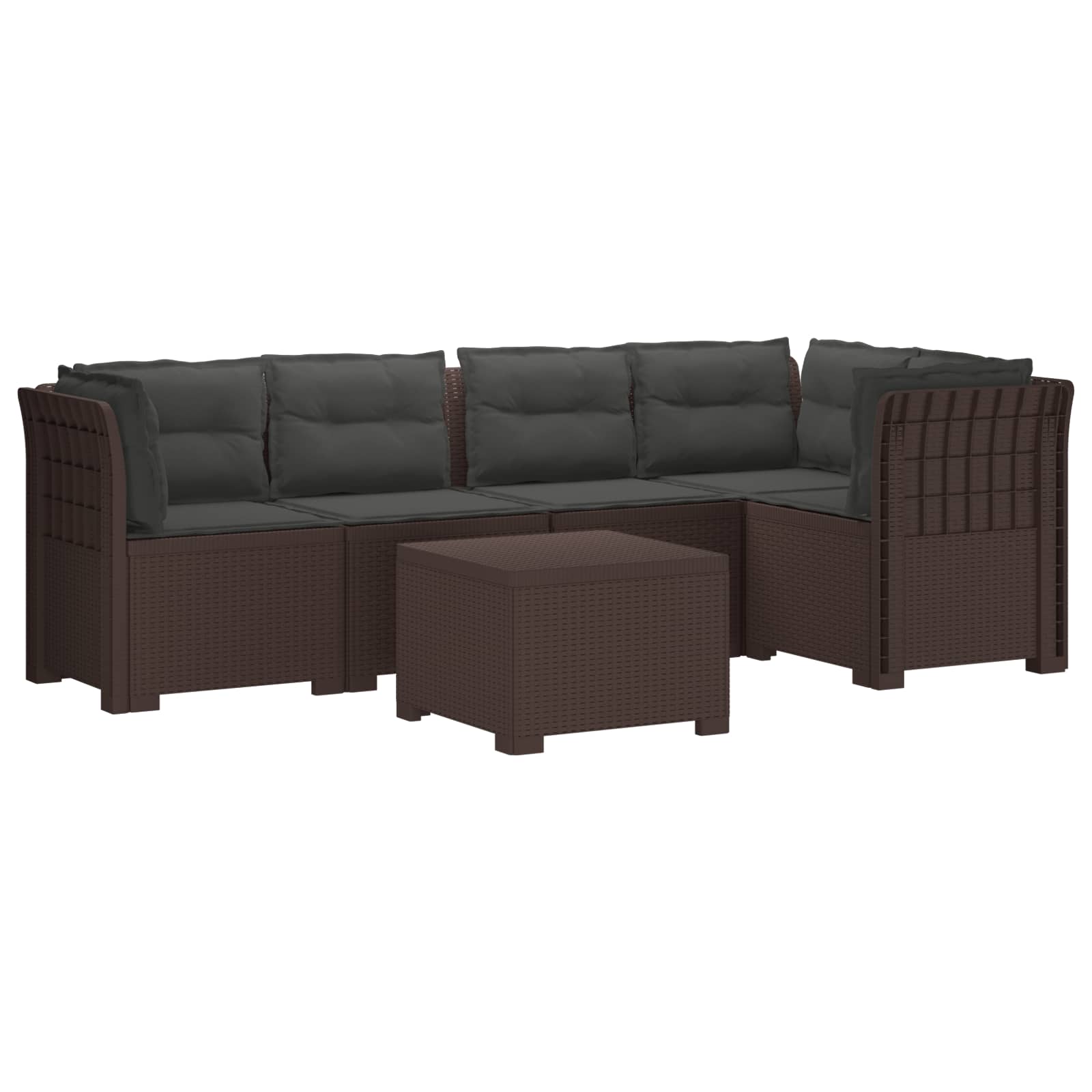 vidaXL 5-Zits Tuin Sofa Rattan Look PP Antraciet