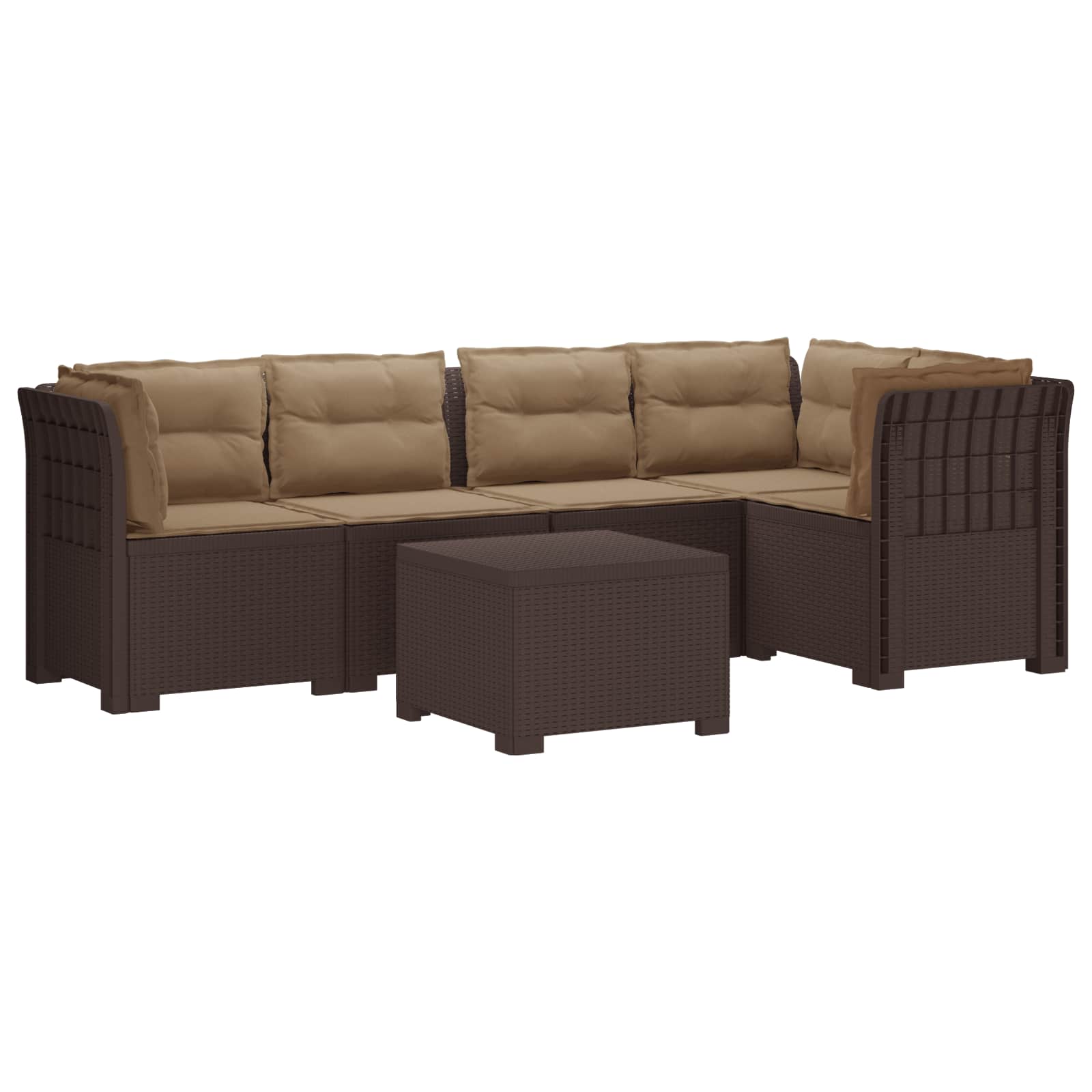 vidaXL 5-Zits Tuin Sofa Rattan Look PP Antraciet