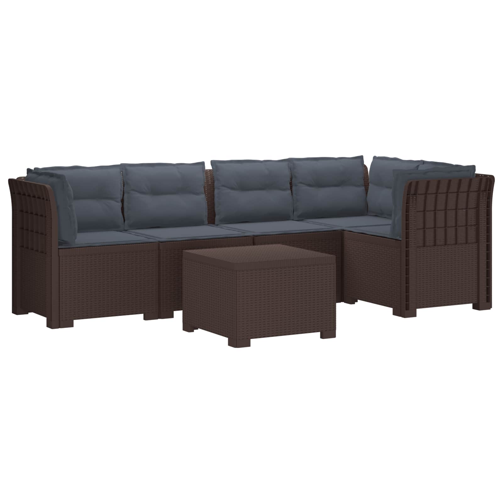 vidaXL 5-Zits Tuin Sofa Rattan Look PP Antraciet