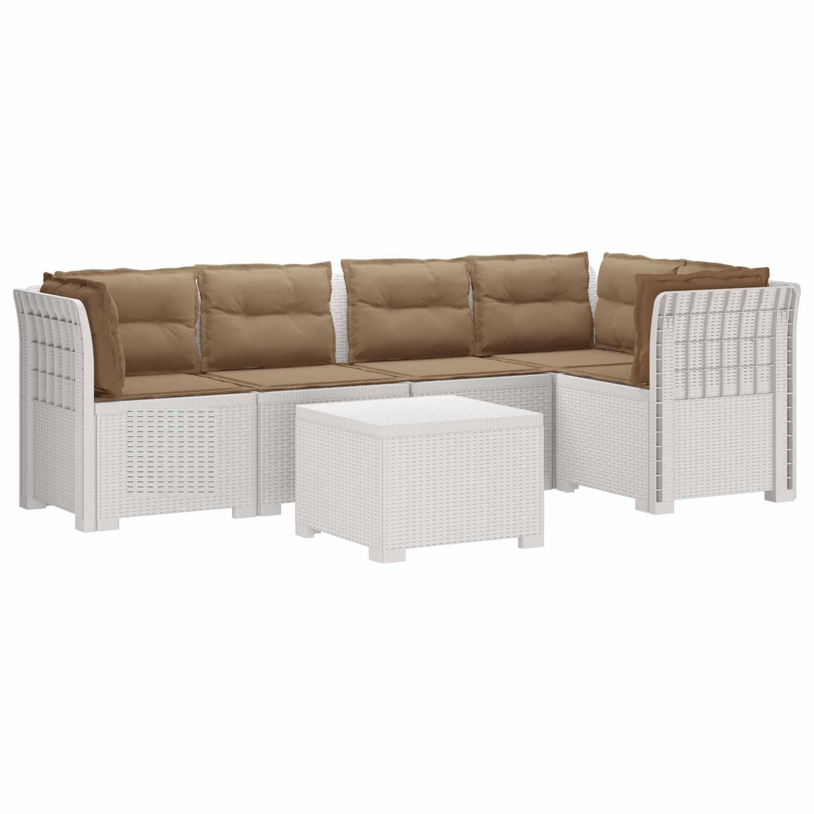 vidaXL 5-Zits Tuin Sofa Rattan Look PP Antraciet