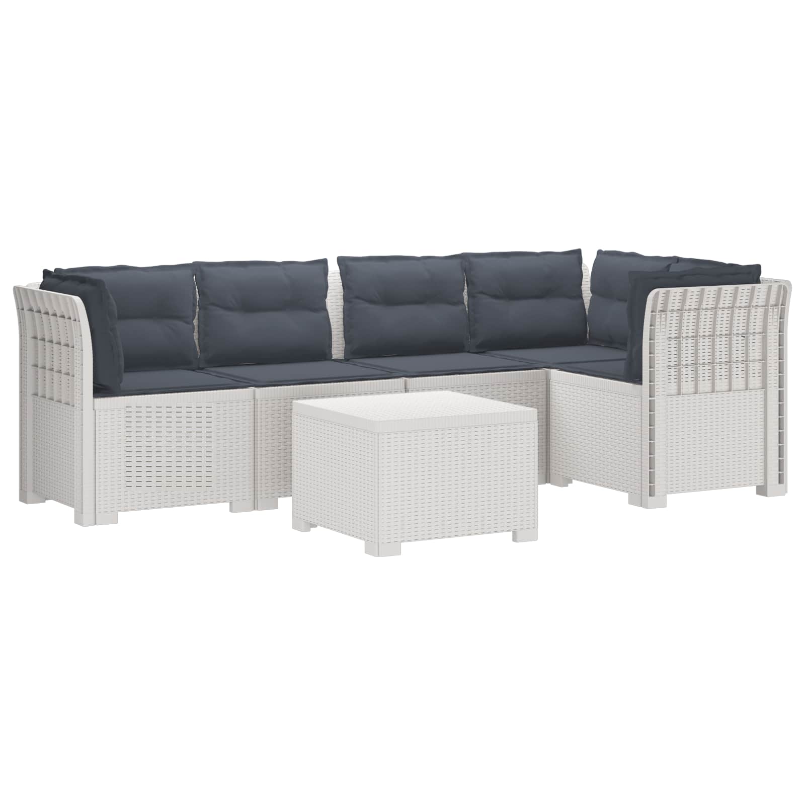 vidaXL 5-Zits Tuin Sofa Rattan Look PP Antraciet