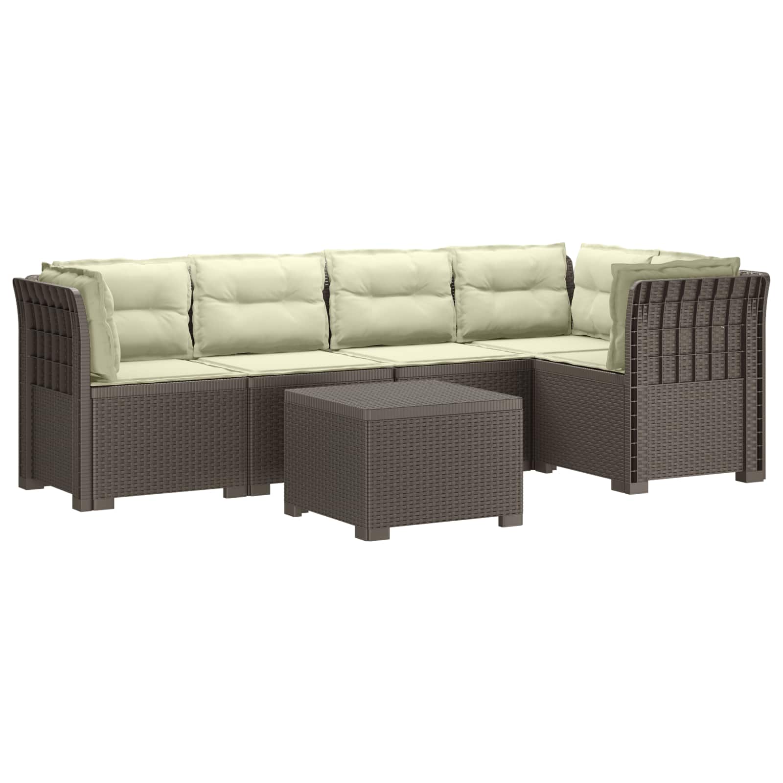 vidaXL 5-Zits Tuin Sofa Rattan Look PP Antraciet